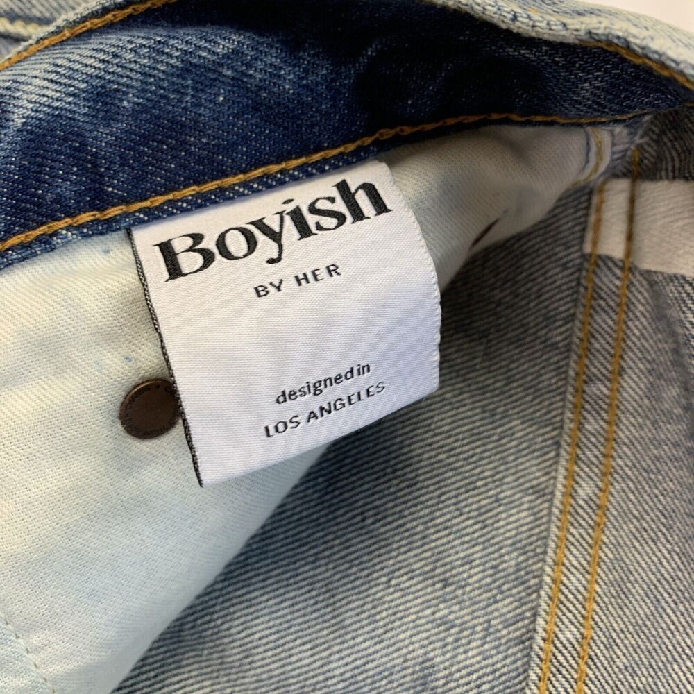 New BOYISH Billy High Waist Distressed Jeans Some Like it Hot Size 25 Button Fly - Picture 4 of 8